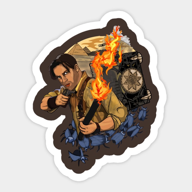 Rick O'Connell in The Mummy Sticker by tharrisunCreative